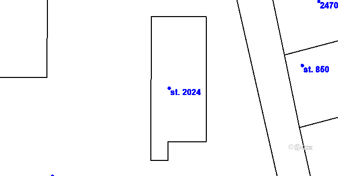 Parcela st. 2024 v KÚ Nový Bydžov, Katastrální mapa