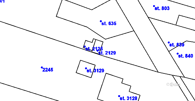 Parcela st. 2129 v KÚ Nový Bydžov, Katastrální mapa