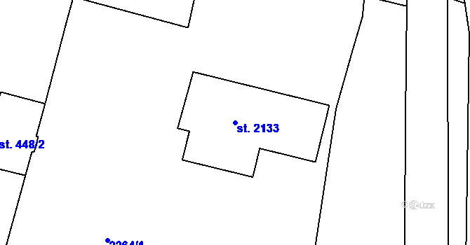 Parcela st. 2133 v KÚ Nový Bydžov, Katastrální mapa