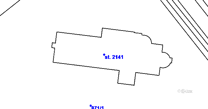 Parcela st. 2141 v KÚ Nový Bydžov, Katastrální mapa