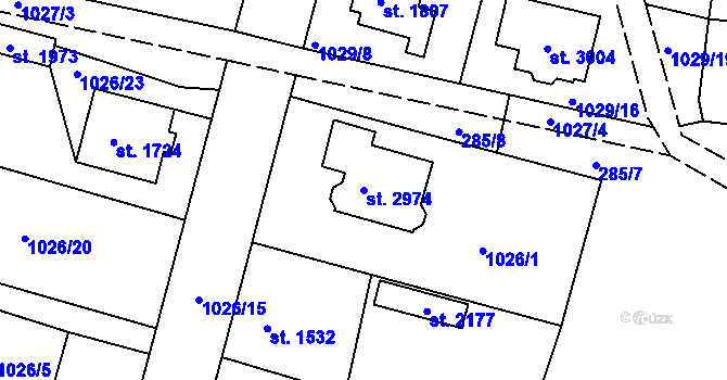 Parcela st. 2974 v KÚ Nový Bydžov, Katastrální mapa