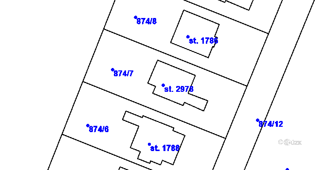 Parcela st. 2978 v KÚ Nový Bydžov, Katastrální mapa