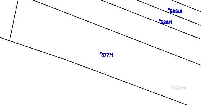 Parcela st. 577/1 v KÚ Nový Bydžov, Katastrální mapa