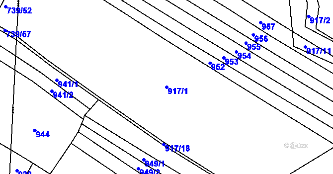 Parcela st. 917/1 v KÚ Nový Bydžov, Katastrální mapa