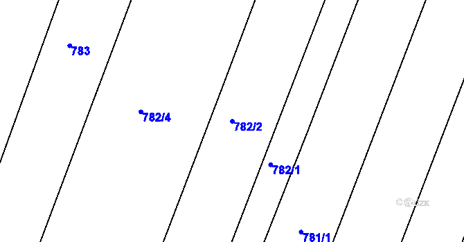 Parcela st. 782/2 v KÚ Nový Bydžov, Katastrální mapa