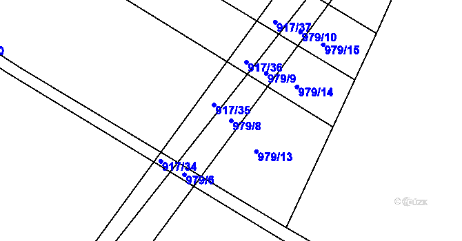 Parcela st. 979/8 v KÚ Nový Bydžov, Katastrální mapa