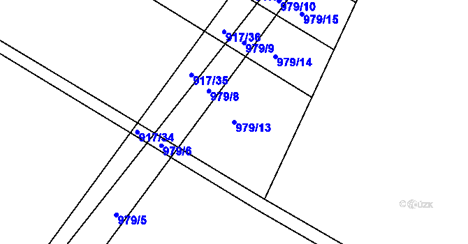 Parcela st. 979/13 v KÚ Nový Bydžov, Katastrální mapa