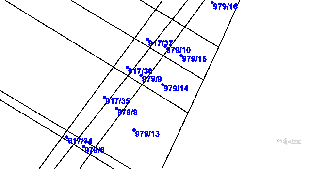 Parcela st. 979/14 v KÚ Nový Bydžov, Katastrální mapa