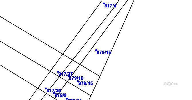 Parcela st. 979/16 v KÚ Nový Bydžov, Katastrální mapa