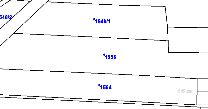 Parcela st. 1556 v KÚ Nový Bydžov, Katastrální mapa