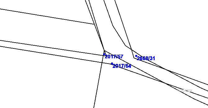 Parcela st. 2017/57 v KÚ Nový Bydžov, Katastrální mapa