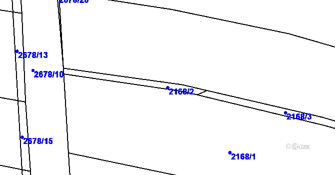 Parcela st. 2168/2 v KÚ Nový Bydžov, Katastrální mapa