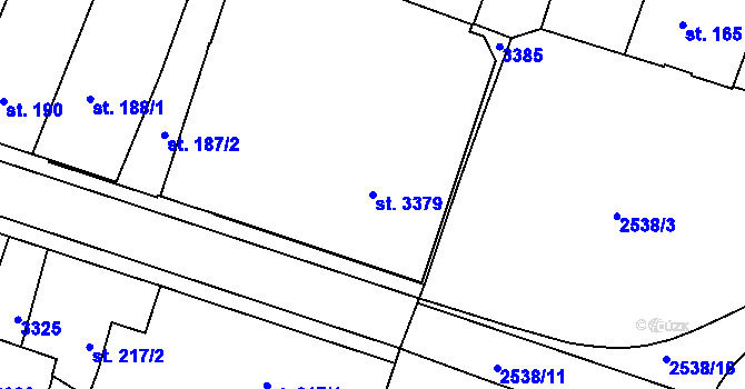 Parcela st. 3379 v KÚ Nový Bydžov, Katastrální mapa