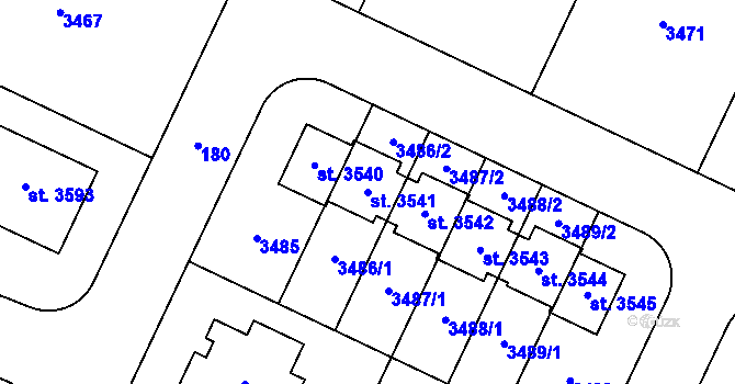 Parcela st. 3541 v KÚ Nový Bydžov, Katastrální mapa
