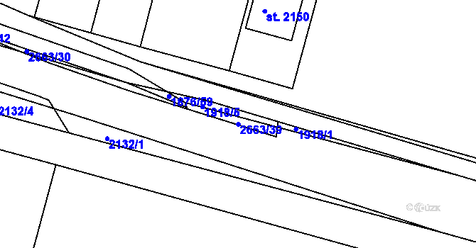 Parcela st. 2663/39 v KÚ Nový Bydžov, Katastrální mapa