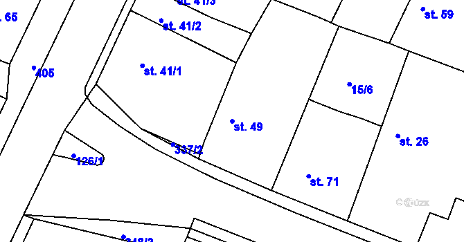 Parcela st. 49 v KÚ Chudonice, Katastrální mapa