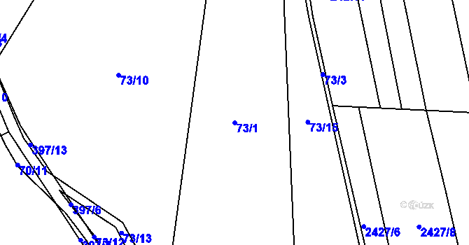 Parcela st. 73/1 v KÚ Chudonice, Katastrální mapa