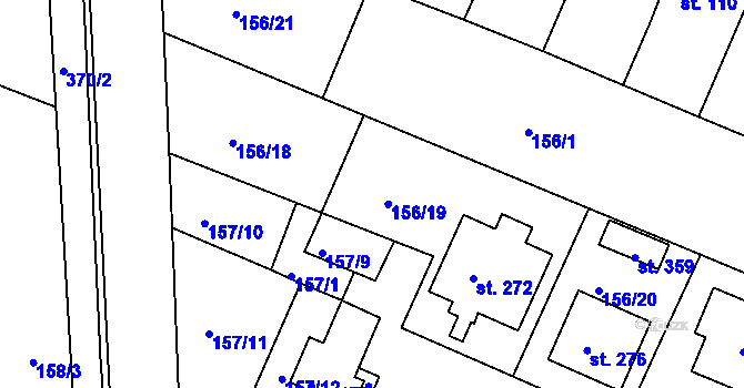 Parcela st. 156/23 v KÚ Chudonice, Katastrální mapa