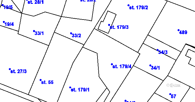Parcela st. 179/4 v KÚ Chudonice, Katastrální mapa