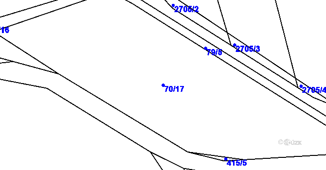 Parcela st. 70/17 v KÚ Chudonice, Katastrální mapa