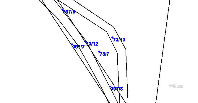 Parcela st. 73/7 v KÚ Chudonice, Katastrální mapa