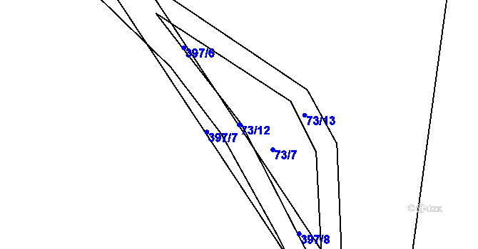 Parcela st. 73/12 v KÚ Chudonice, Katastrální mapa