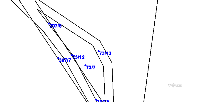 Parcela st. 73/13 v KÚ Chudonice, Katastrální mapa