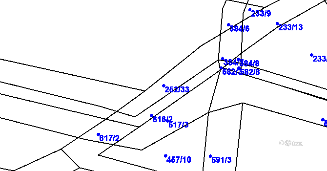 Parcela st. 252/33 v KÚ Chudonice, Katastrální mapa