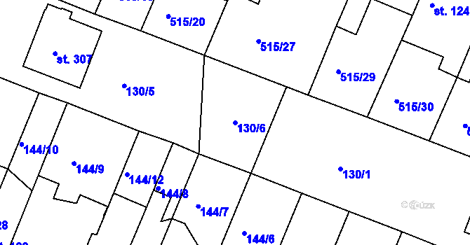Parcela st. 130/6 v KÚ Chudonice, Katastrální mapa