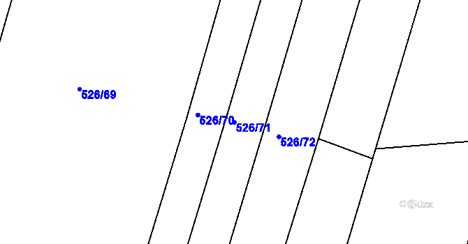 Parcela st. 526/71 v KÚ Zábědov, Katastrální mapa