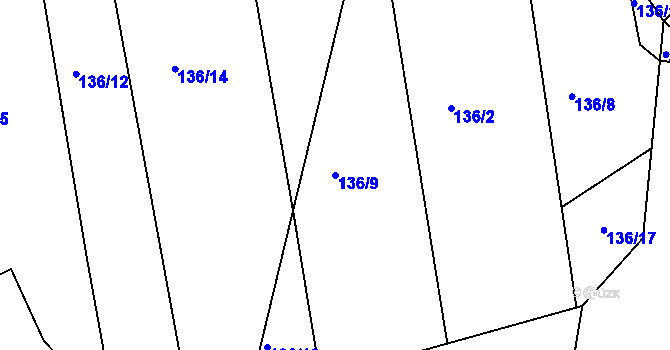 Parcela st. 136/9 v KÚ Nový Dvůr u Opavy, Katastrální mapa