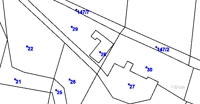 Parcela st. 28 v KÚ Nový Dvůr u Opavy, Katastrální mapa