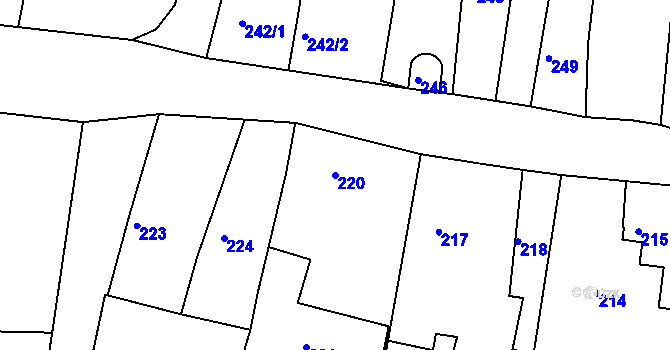 Parcela st. 220 v KÚ Nový Dvůr u Opavy, Katastrální mapa