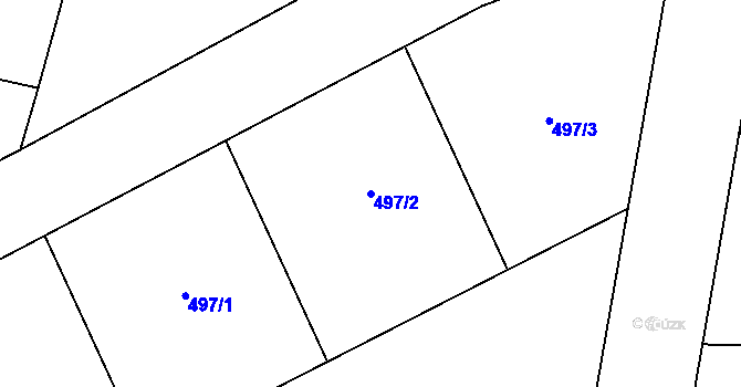 Parcela st. 497/2 v KÚ Nový Dvůr u Opavy, Katastrální mapa