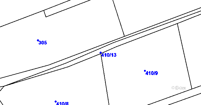 Parcela st. 410/13 v KÚ Dlouhé, Katastrální mapa