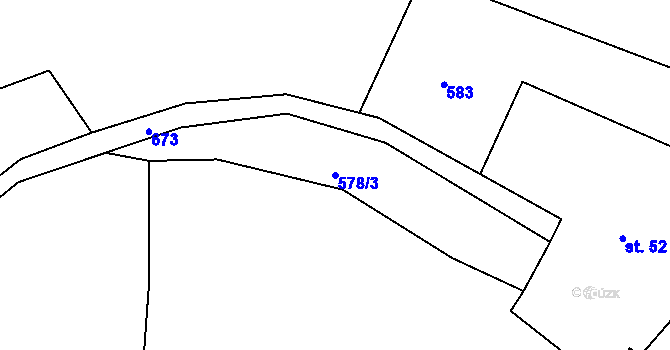 Parcela st. 578/3 v KÚ Dlouhé, Katastrální mapa