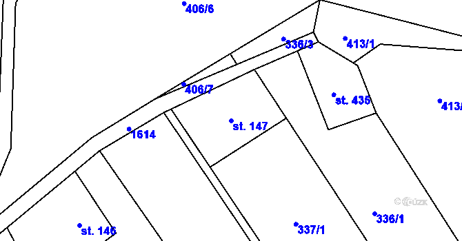 Parcela st. 147 v KÚ Nový Hrádek, Katastrální mapa