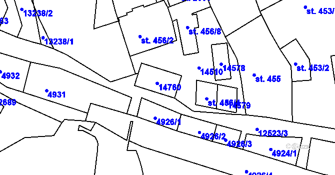 Parcela st. 456/6 v KÚ Nový Hrozenkov, Katastrální mapa