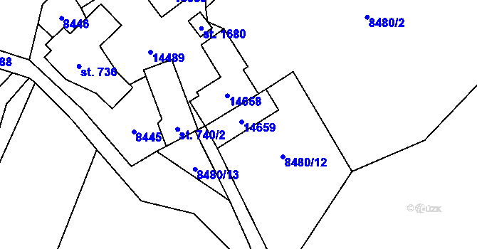 Parcela st. 740/4 v KÚ Nový Hrozenkov, Katastrální mapa