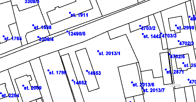 Parcela st. 2013/1 v KÚ Nový Hrozenkov, Katastrální mapa