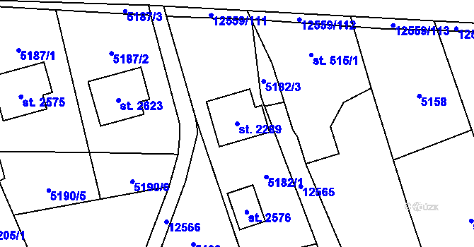 Parcela st. 2289 v KÚ Nový Hrozenkov, Katastrální mapa