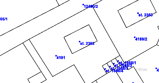 Parcela st. 2362 v KÚ Nový Hrozenkov, Katastrální mapa