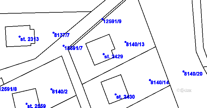 Parcela st. 2429 v KÚ Nový Hrozenkov, Katastrální mapa