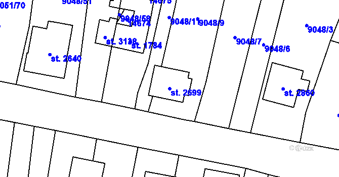 Parcela st. 2699 v KÚ Nový Hrozenkov, Katastrální mapa