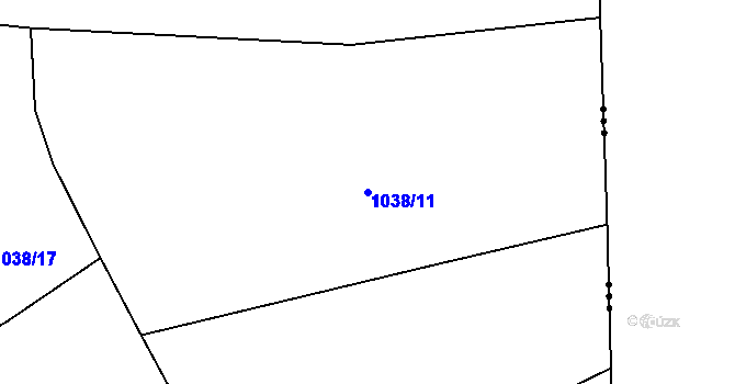 Parcela st. 1038/11 v KÚ Nový Hrozenkov, Katastrální mapa