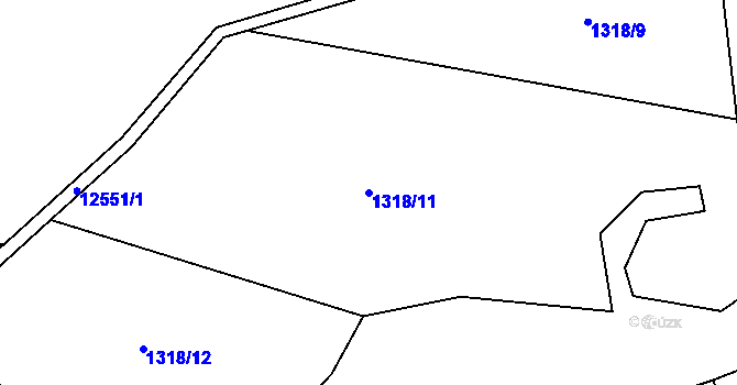 Parcela st. 1318/11 v KÚ Nový Hrozenkov, Katastrální mapa