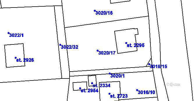 Parcela st. 3020/17 v KÚ Nový Hrozenkov, Katastrální mapa