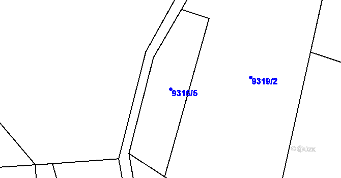 Parcela st. 9316/5 v KÚ Nový Hrozenkov, Katastrální mapa