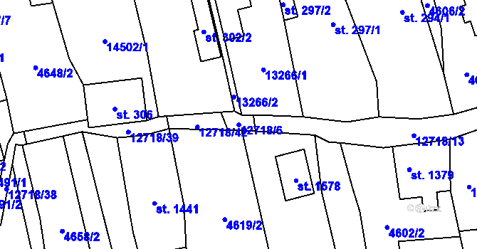 Parcela st. 12718/6 v KÚ Nový Hrozenkov, Katastrální mapa