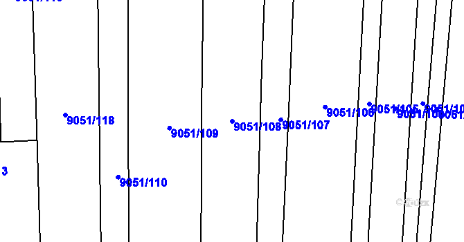 Parcela st. 9051/108 v KÚ Nový Hrozenkov, Katastrální mapa